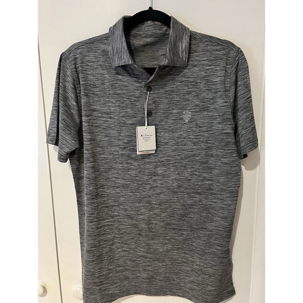 NWT Ben‎ Sherman Sports Golf Polo Shirt Mens Small Gray Heather New Tech Jersey